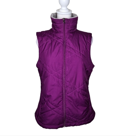 Columbia Women's Purple Quilted Full Zip  Vest Size M, Zip Side Pockets - Picture 2 of 10